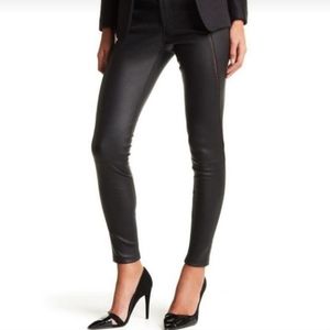 A18 Lamb Leather Black Stitched Eyelet Skinny Pant Small David Lerner